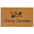 Configuracion 17 x 29 in. Christmas Holly Rectangular Doormat - Natural Green & Red CO3366323